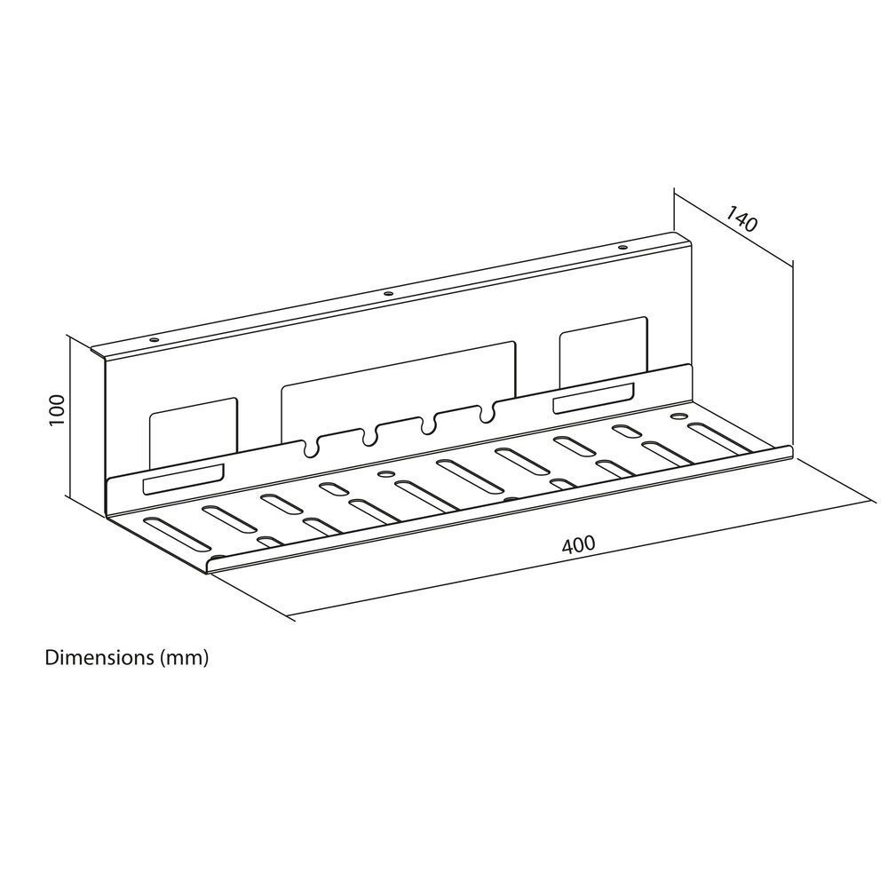 ACT Under-desk cable management tray 40cm Black ACT Under-desk cable management tray 40cm Black