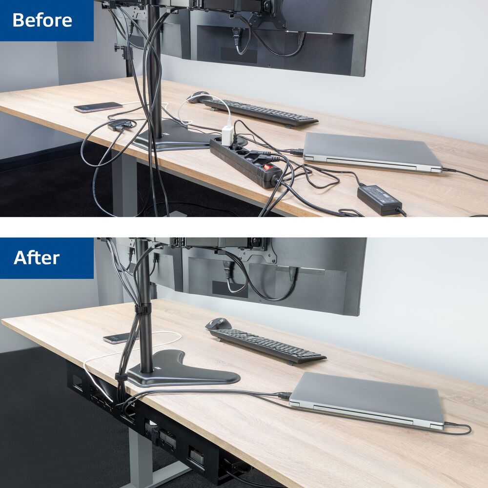 ACT Under desk cable management tray 80cm Black