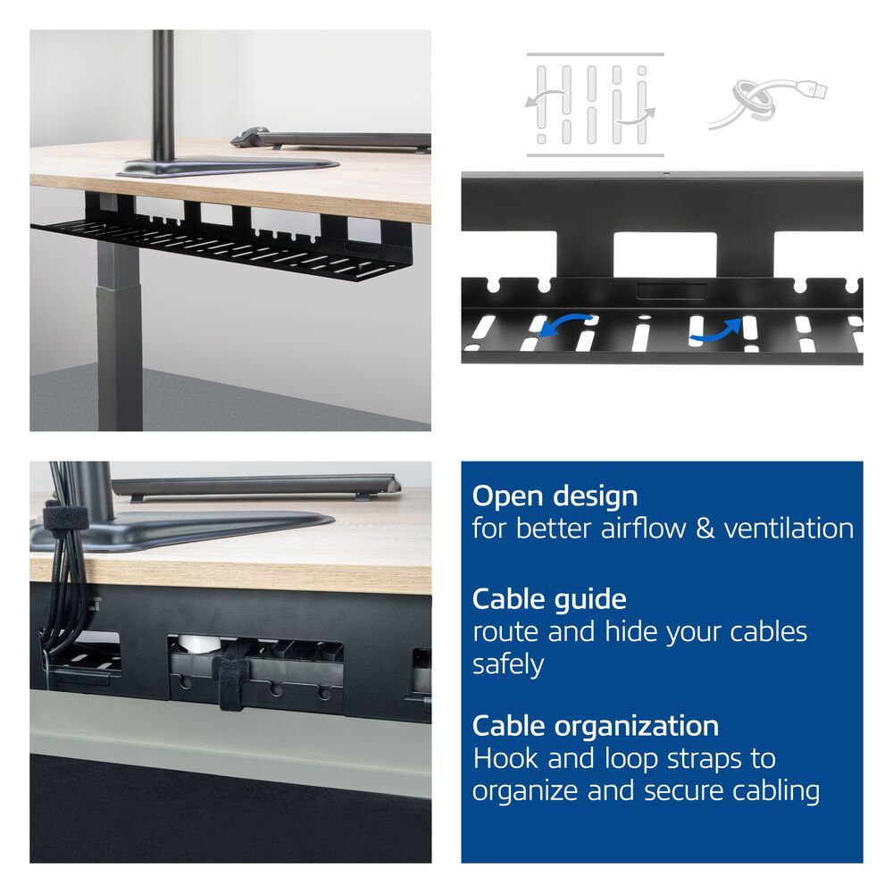 ACT Under desk cable management tray 80cm Black