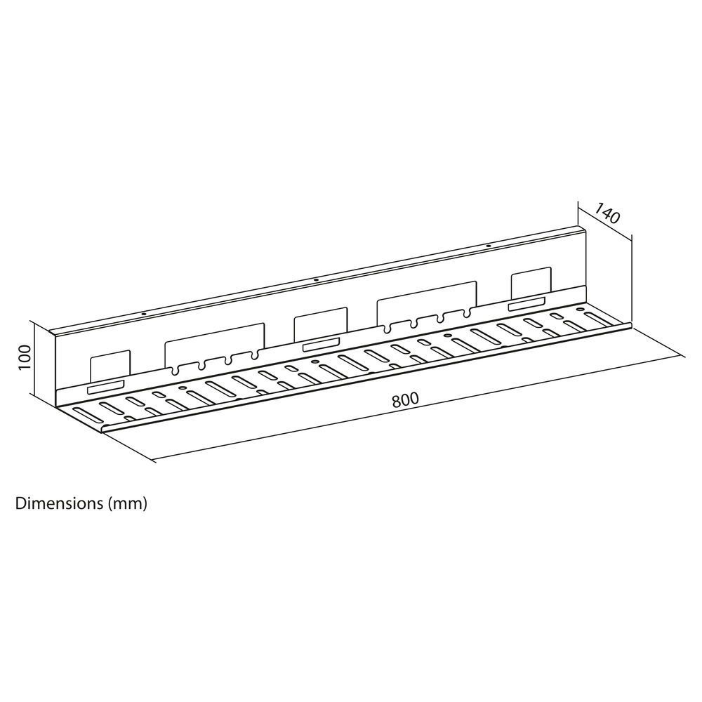 ACT Under desk cable management tray 80cm Black