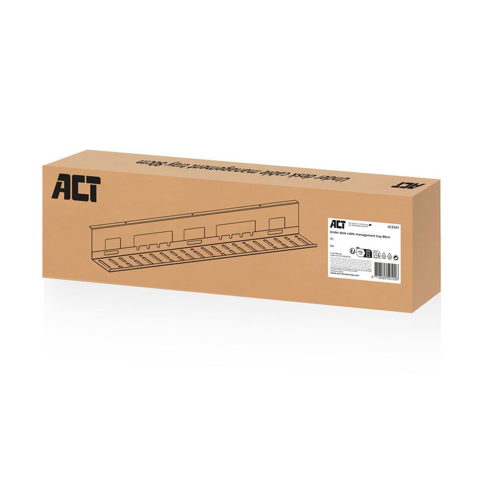 ACT Under desk cable management tray 80cm Black