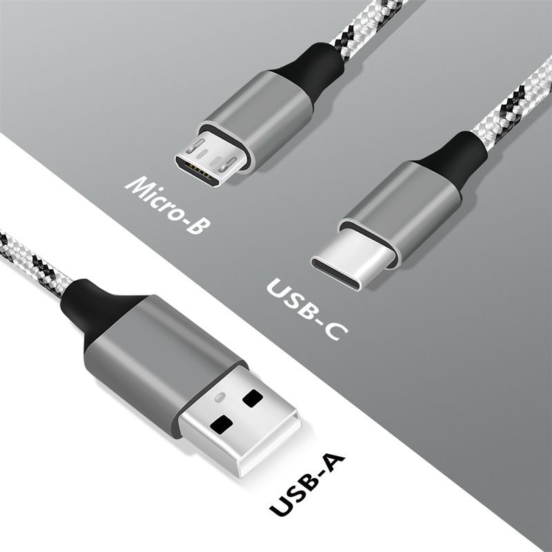Logilink USB 2.0 USB-A/M to Micro-USB + USB-C cable 1,2m White/Black