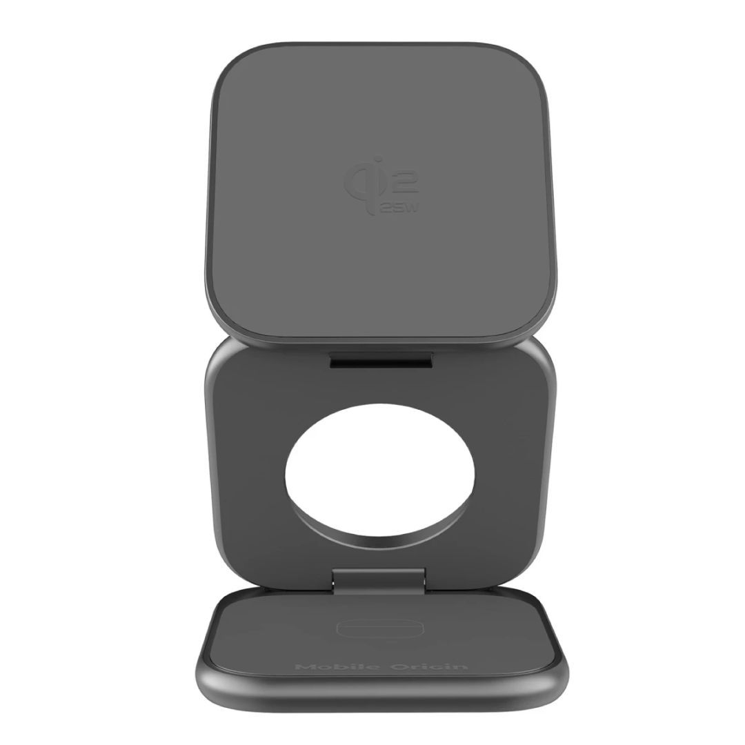 Mobile Origin PW36 3in1 Qi2 25W UltraSlim Foldable Charger Space Grey