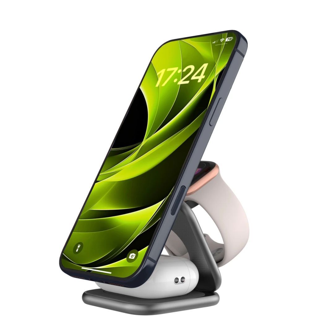 Mobile Origin PW36 3in1 Qi2 25W UltraSlim Foldable Charger Space Grey