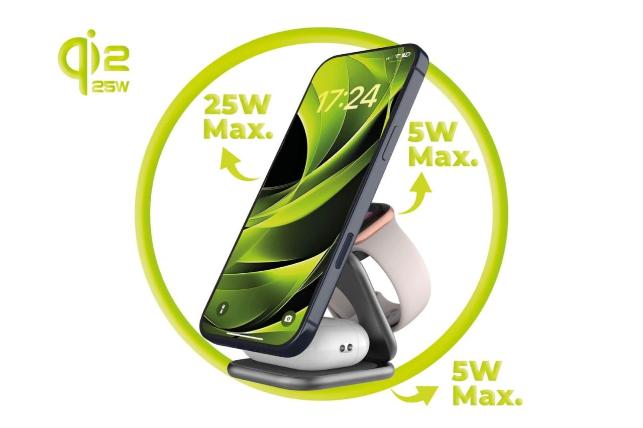 Mobile Origin PW36 3in1 Qi2 25W UltraSlim Foldable Charger Space Grey