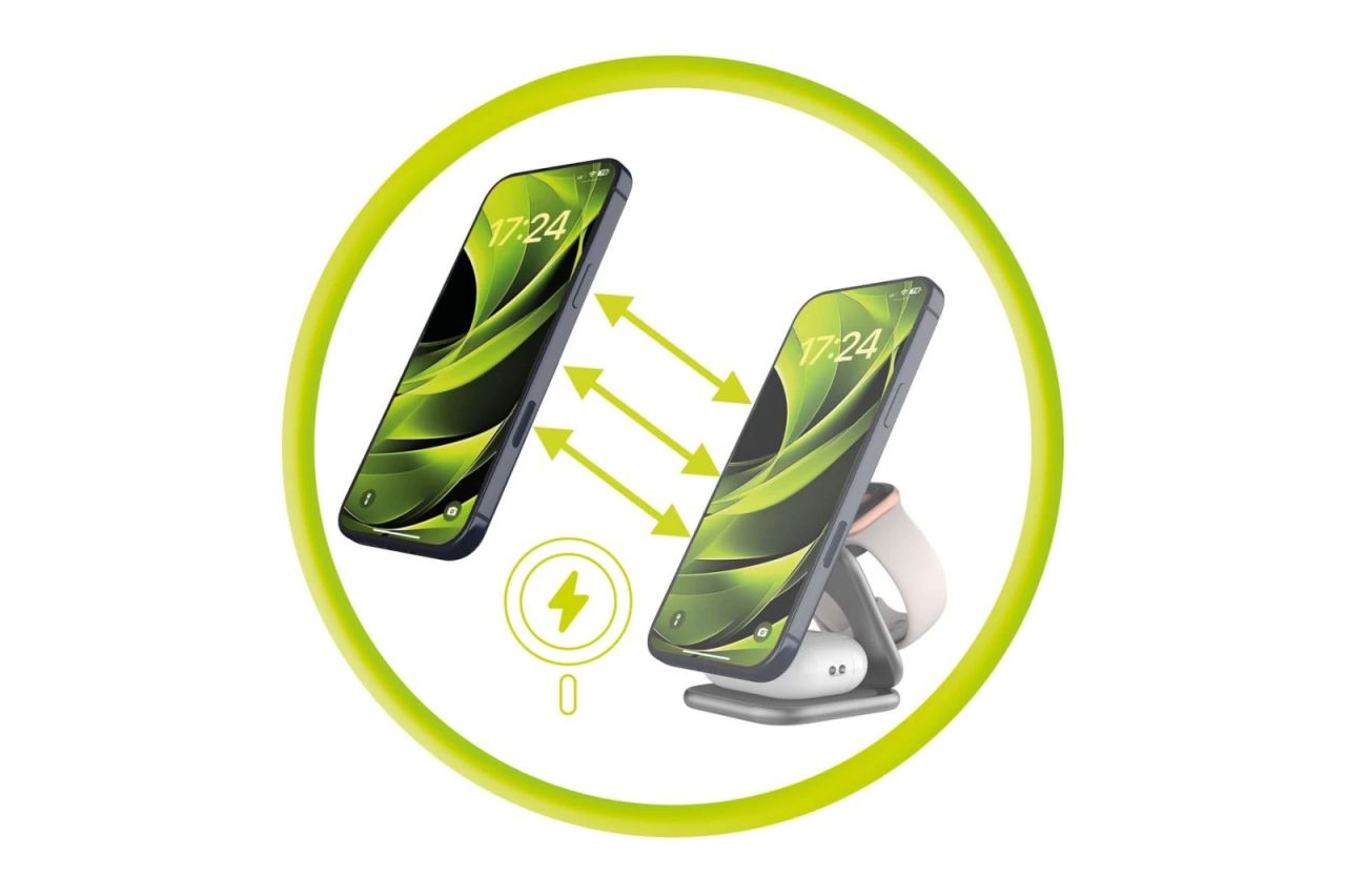 Mobile Origin PW36 3in1 Qi2 25W UltraSlim Foldable Charger Space Grey