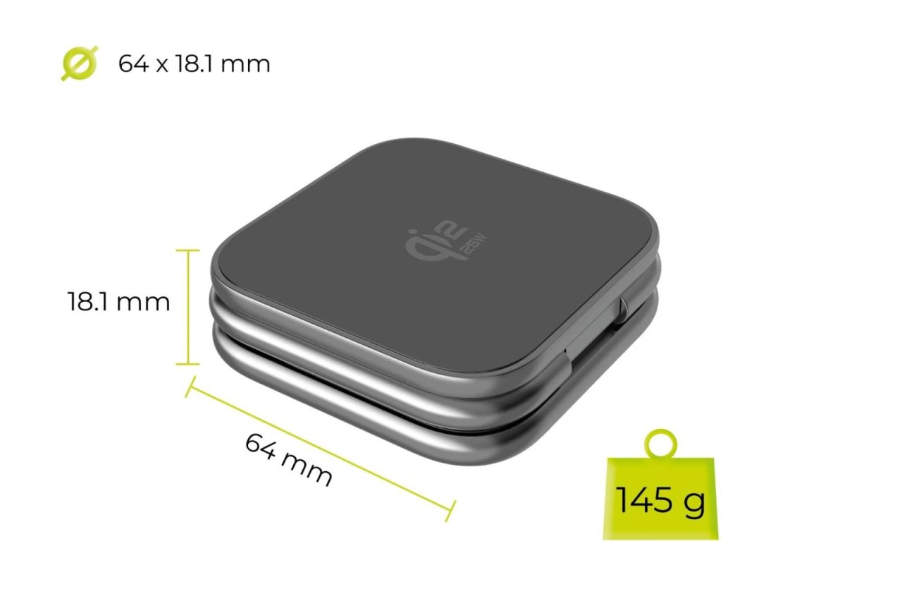 Mobile Origin PW36 3in1 Qi2 25W UltraSlim Foldable Charger Space Grey