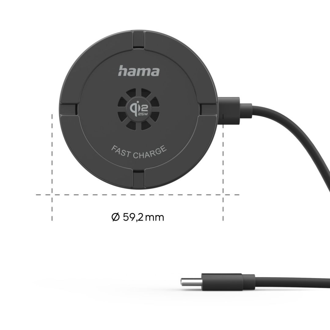 Hama Wireless Qi2 25W Charger Black
