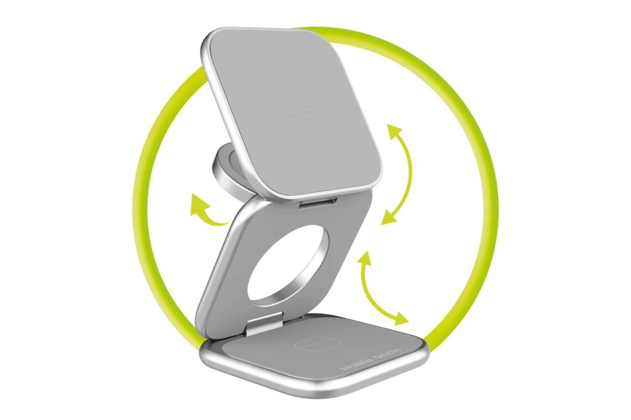 Mobile Origin PW36 3in1 Qi2 25W UltraSlim Foldable Charger Silver