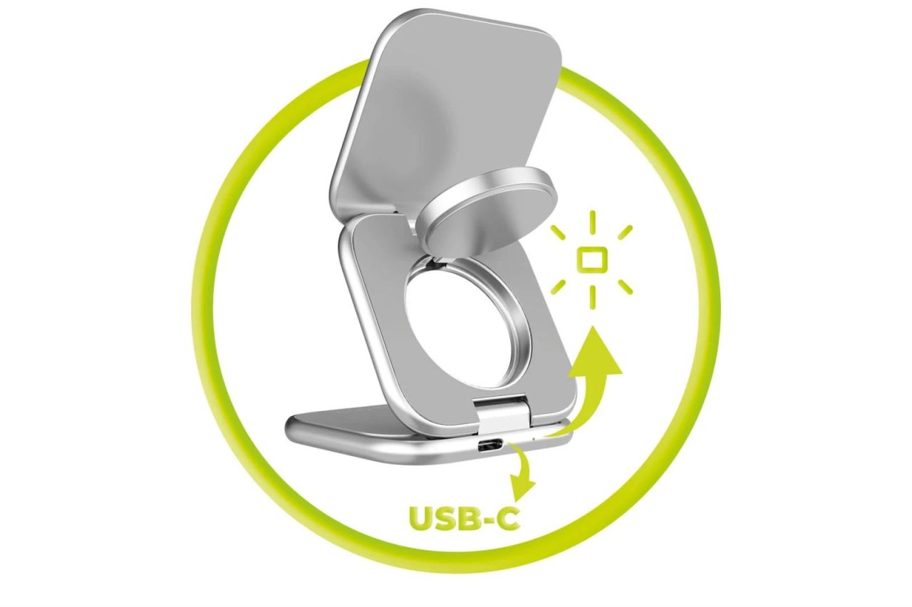 Mobile Origin PW36 3in1 Qi2 25W UltraSlim Foldable Charger Silver