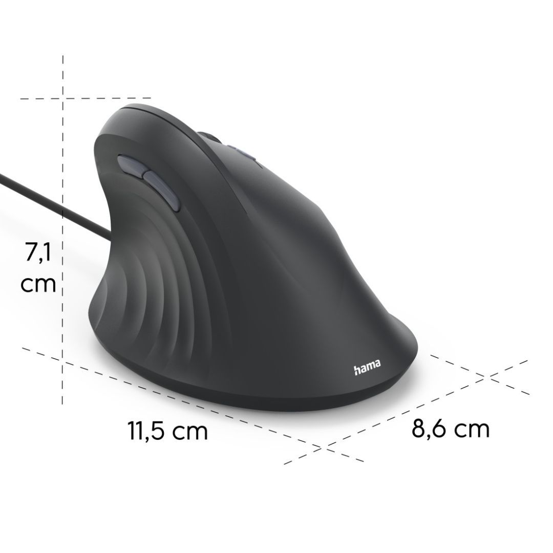 Hama ECM-500R Ergonomic Vertical Mouse Black