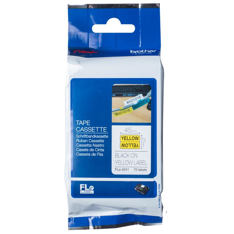 Brother FLe-6511 laminált P-touch flexibilis szalag (21mm) Black on Yellow Brother FLe-6511 laminált P-touch flexibilis szalag (21mm) Black on Yellow