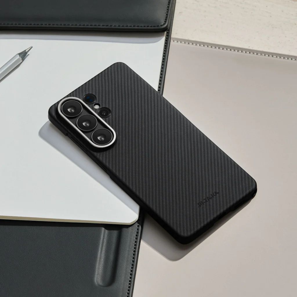 Pitaka Edge Twill (Aaron Button) case for Samsung Galaxy S26+ Black/Grey