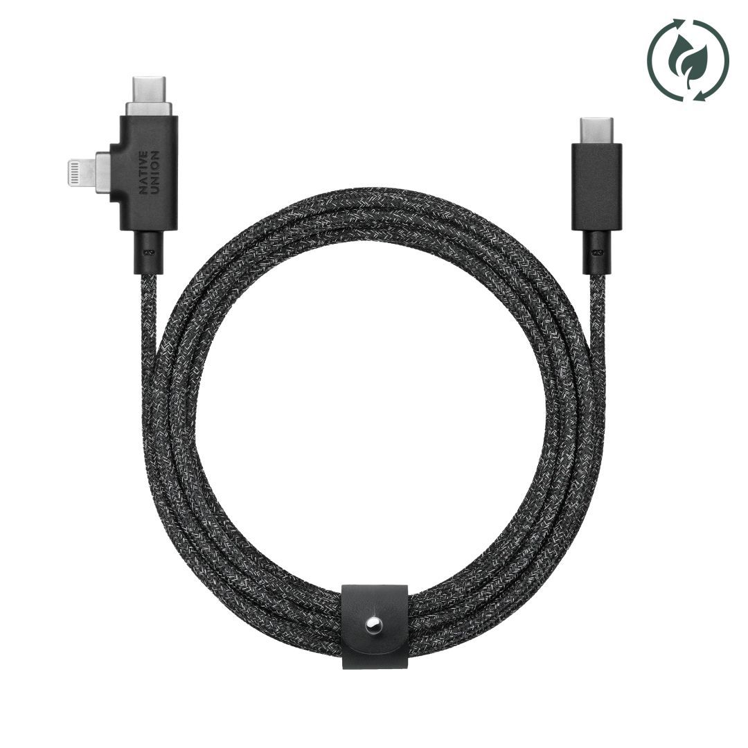 Native Union Belt Duo Pro USB-C to USB-C, Lightning cable 2,4m Cosmos