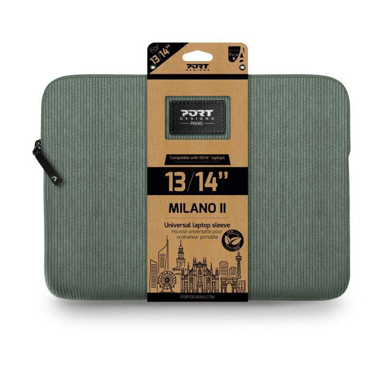 Port Designs MILANO II ECO laptop sleeve 14" Sage Green