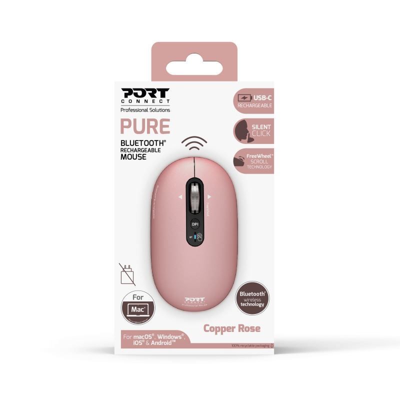 Port Designs Pure MAC Wireless Bluetooth Mouse Pink