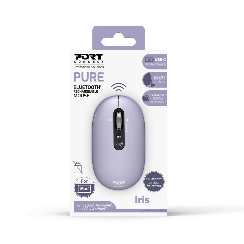 Port Designs Pure MAC Wireless Bluetooth Mouse Lavender