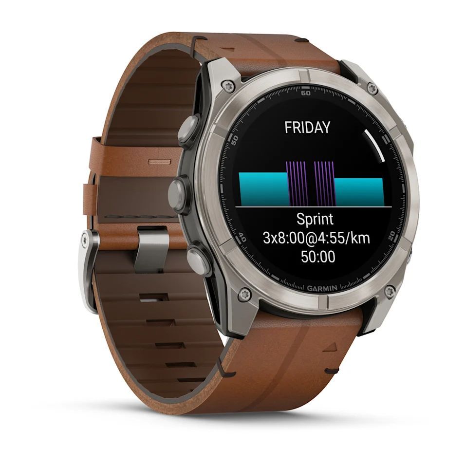 Garmin fenix 8 51mm AMOLED Sapphire, Titanium with Chestnut Leather Band Garmin fenix 8 51mm AMOLED Sapphire, Titanium with Chestnut Leather Band