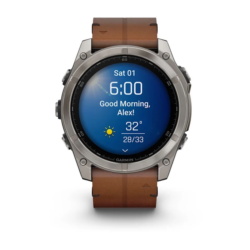 Garmin fenix 8 51mm AMOLED Sapphire, Titanium with Chestnut Leather Band Garmin fenix 8 51mm AMOLED Sapphire, Titanium with Chestnut Leather Band