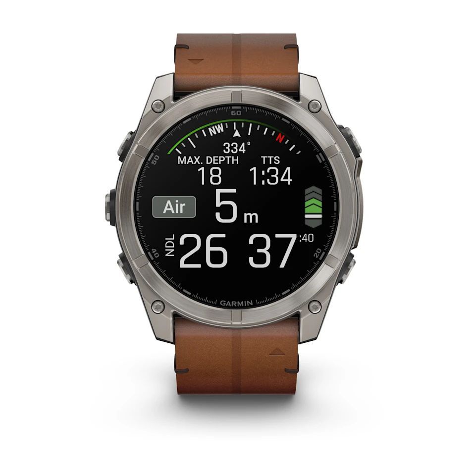 Garmin fenix 8 51mm AMOLED Sapphire, Titanium with Chestnut Leather Band Garmin fenix 8 51mm AMOLED Sapphire, Titanium with Chestnut Leather Band