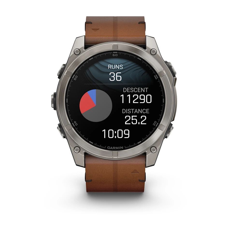 Garmin fenix 8 51mm AMOLED Sapphire, Titanium with Chestnut Leather Band Garmin fenix 8 51mm AMOLED Sapphire, Titanium with Chestnut Leather Band