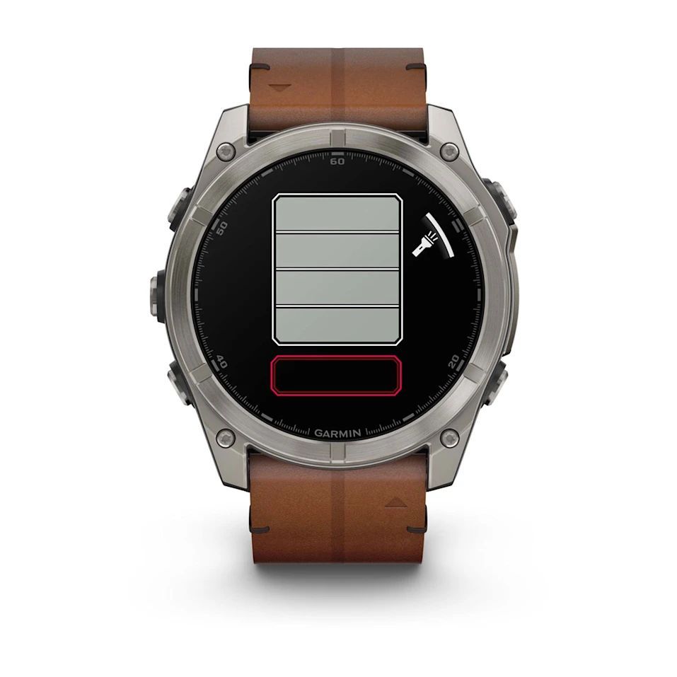 Garmin fenix 8 51mm AMOLED Sapphire, Titanium with Chestnut Leather Band Garmin fenix 8 51mm AMOLED Sapphire, Titanium with Chestnut Leather Band