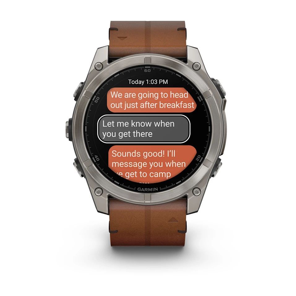 Garmin fenix 8 51mm AMOLED Sapphire, Titanium with Chestnut Leather Band Garmin fenix 8 51mm AMOLED Sapphire, Titanium with Chestnut Leather Band