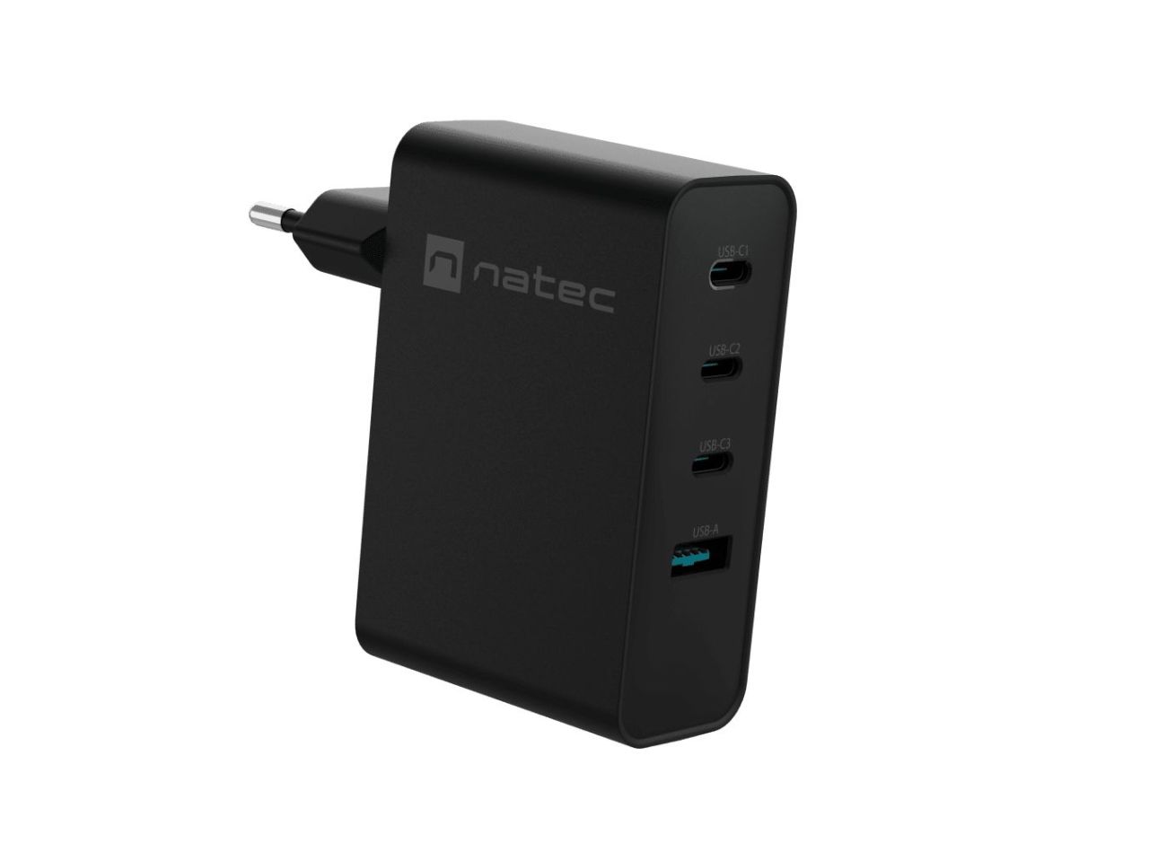 natec Ribera Gan 4-port Wall Charger Black natec Ribera Gan 4-port Wall Charger Black