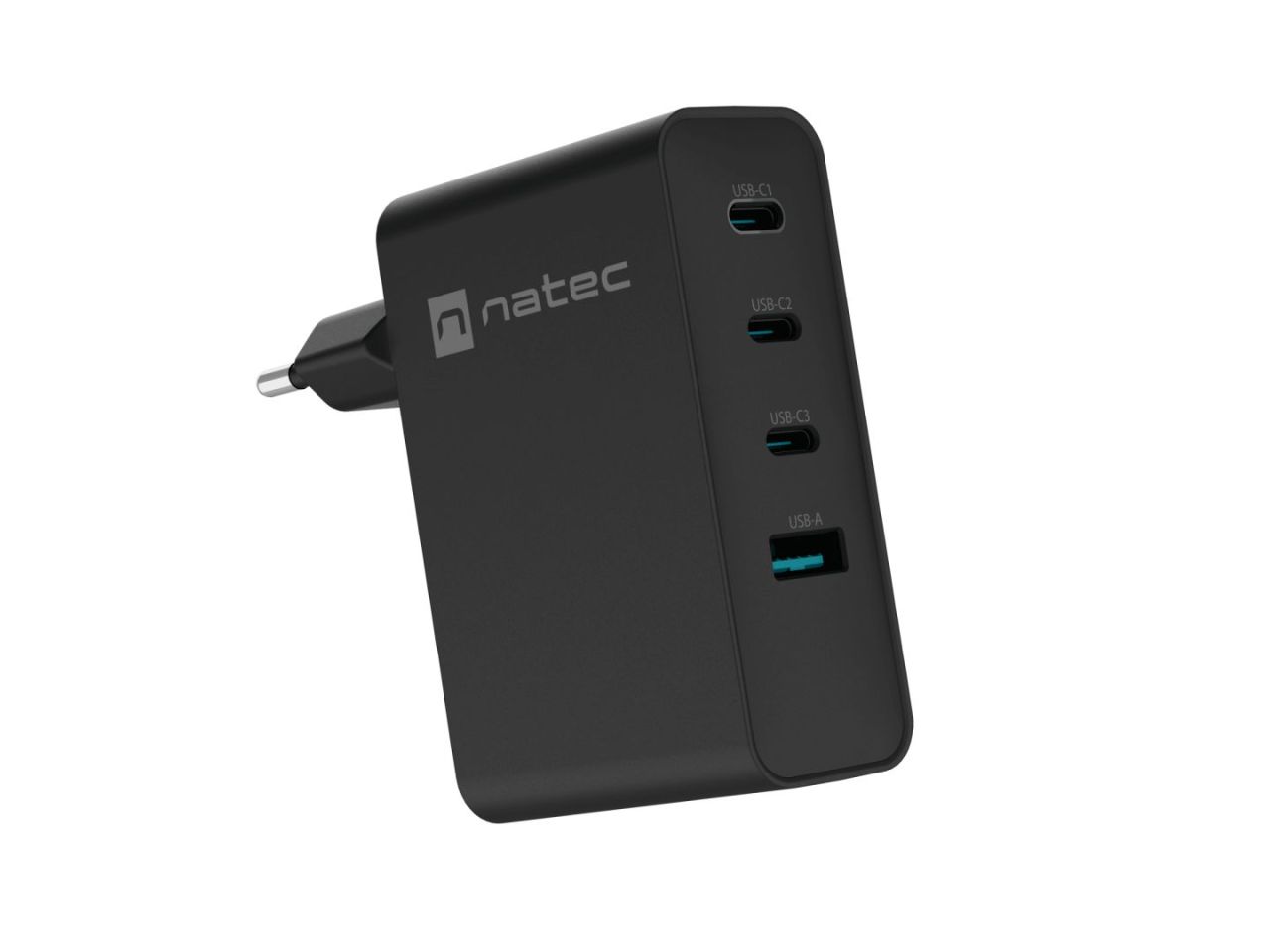 natec Ribera Gan 4-port Wall Charger Black natec Ribera Gan 4-port Wall Charger Black