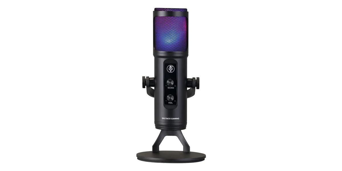 Deltaco RGB Streaming Microphone Black