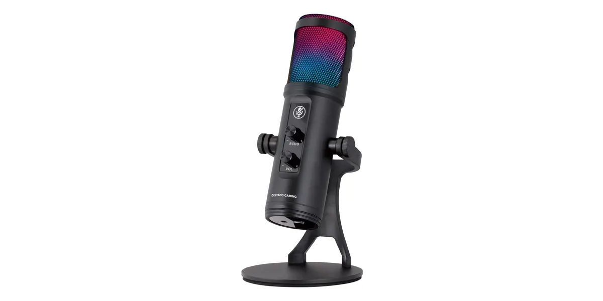 Deltaco RGB Streaming Microphone Black