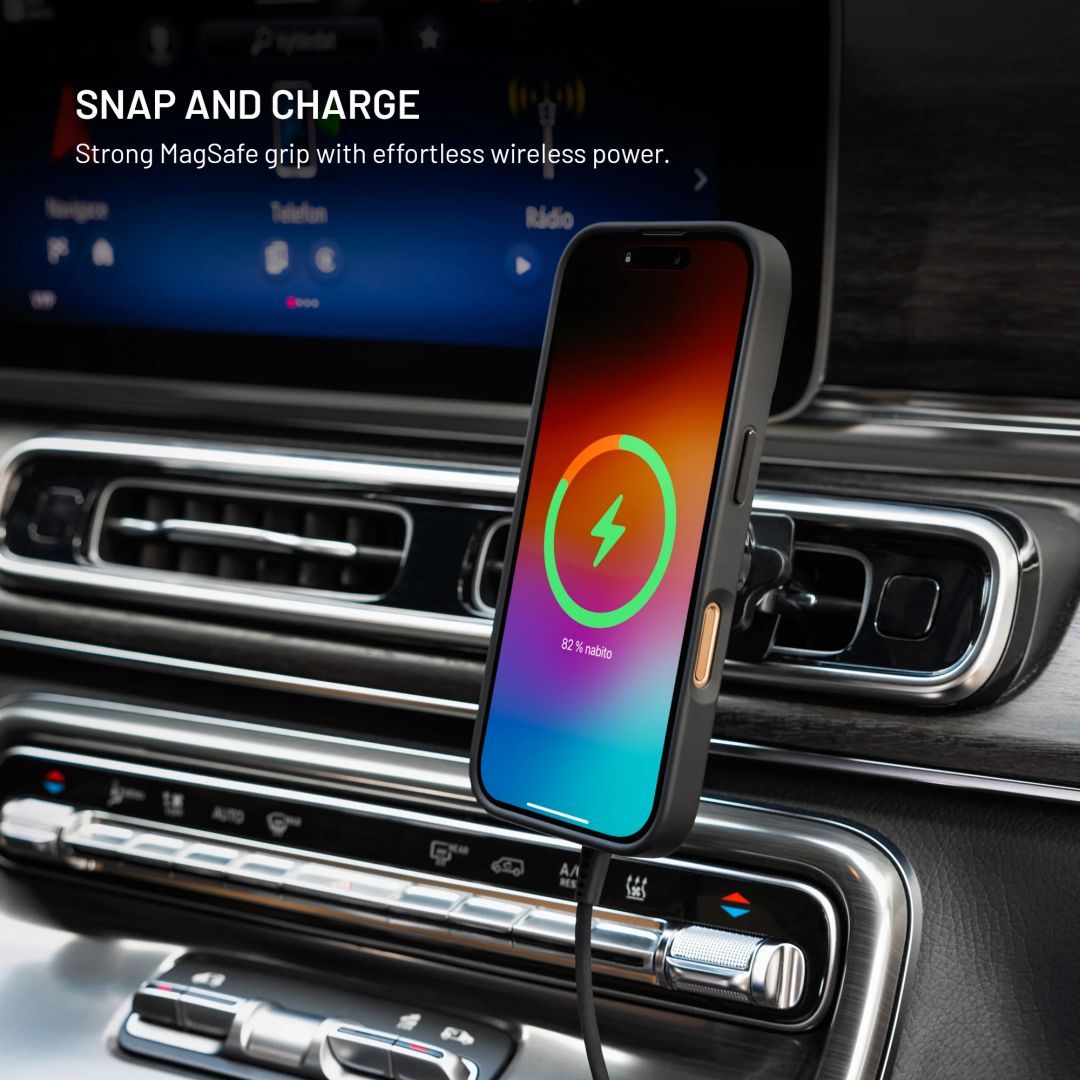 FIXED MagClick 2 autós tartó wireless töltővel 15W, fekete