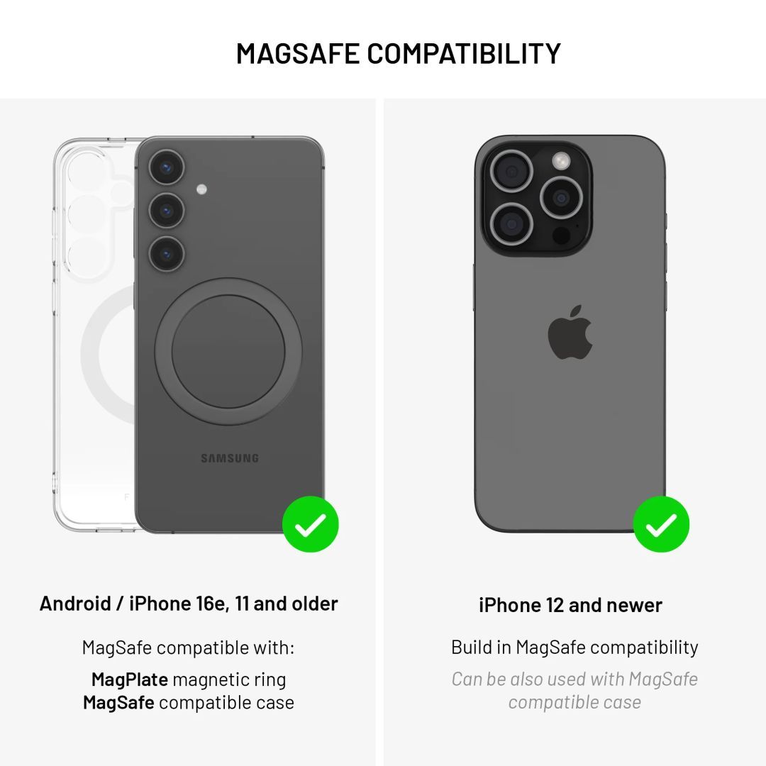 FIXED 1/4"-os mágneses telefontartó MagSafe tartóval, fekete