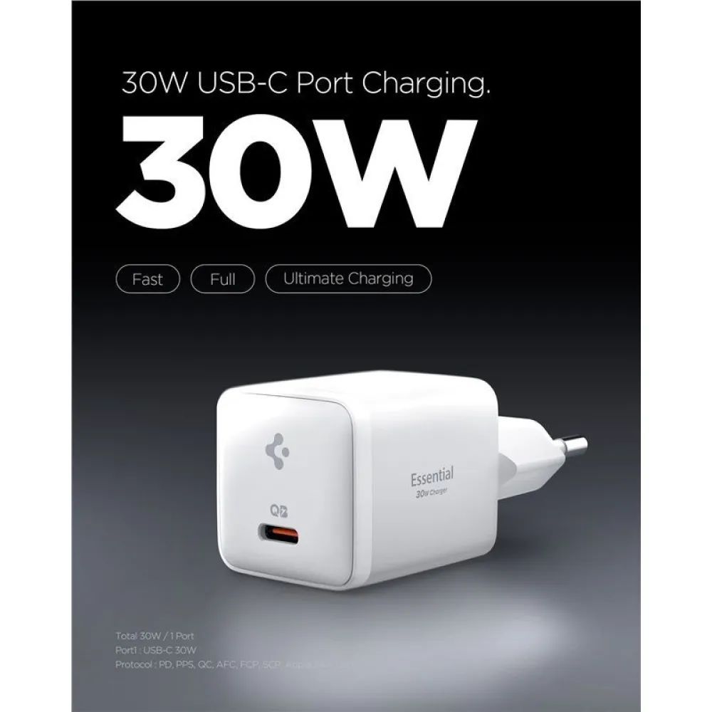 Spigen Essential 30W Wall Charger White
