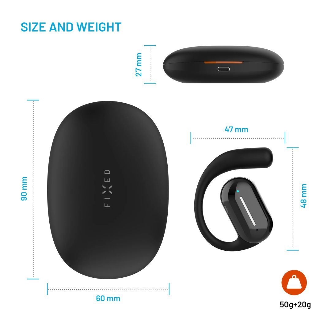 FIXED vezeték nélküli headset, fekete