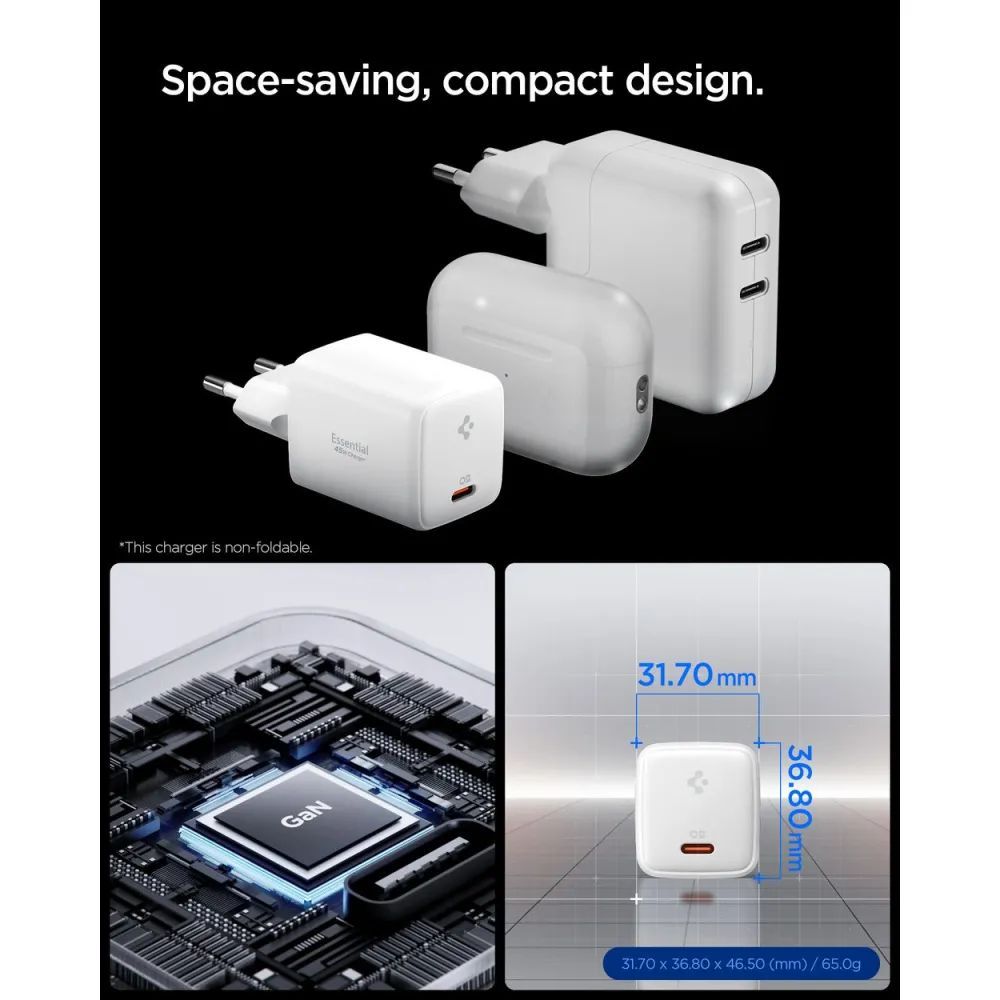 Spigen Essential 45W Wall Charger White Spigen Essential 45W Wall Charger White