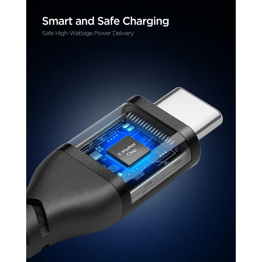 Spigen Essential USB-C to USB-C 100W Fabric Cable 1m Black