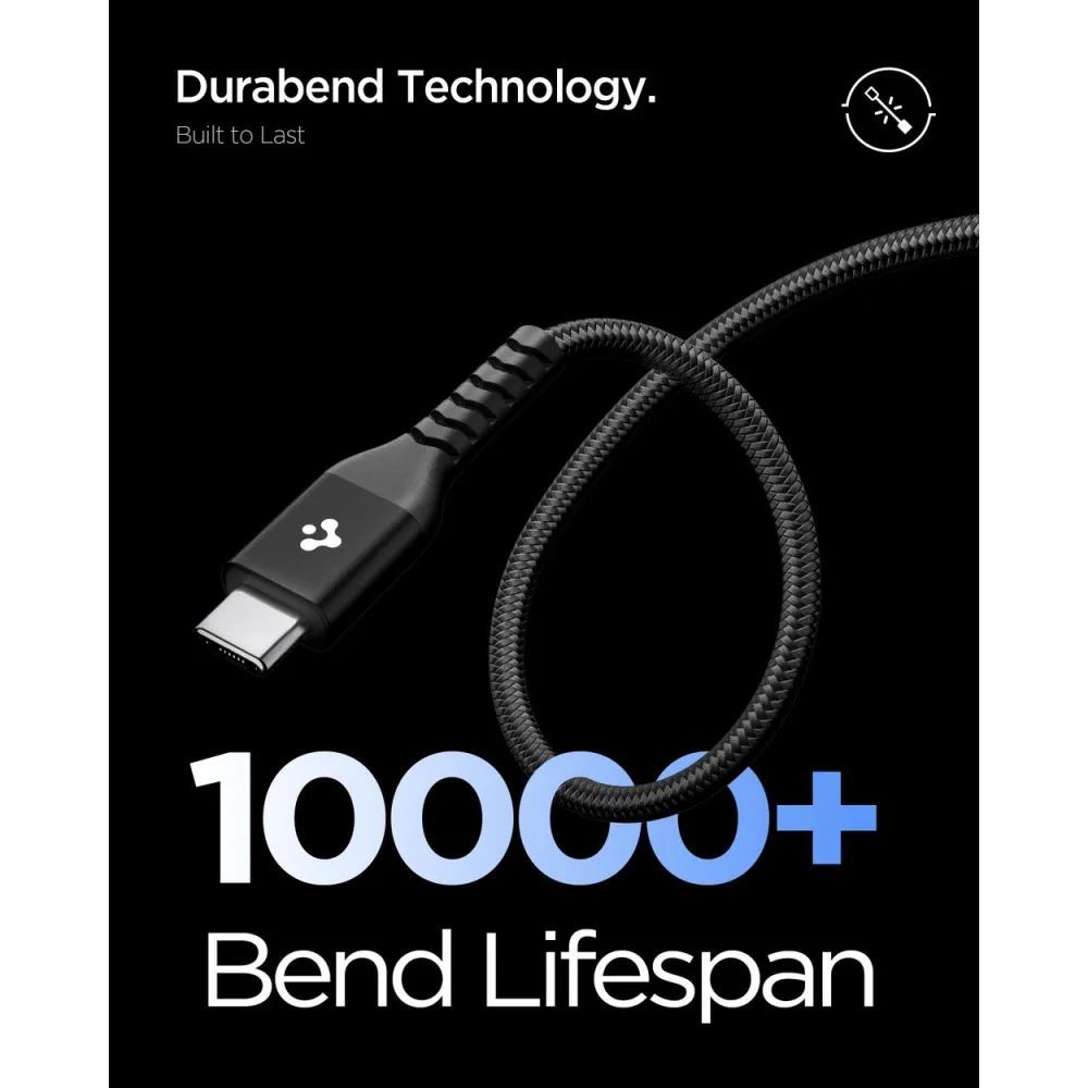 Spigen Essential USB-C to USB-C 100W Fabric Cable 1m Black