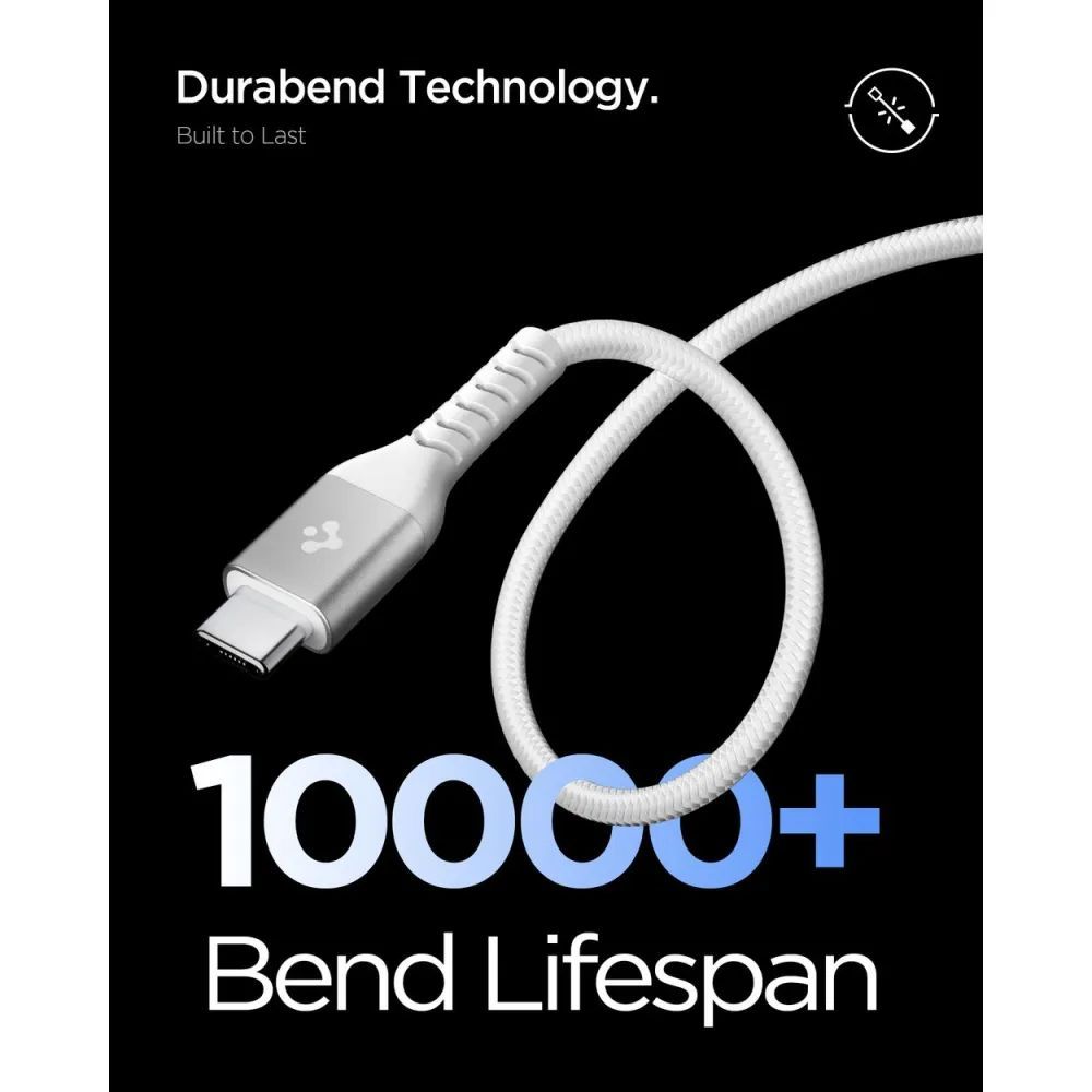 Spigen Essential USB-C to USB-C 100W Fabric Cable 1m White