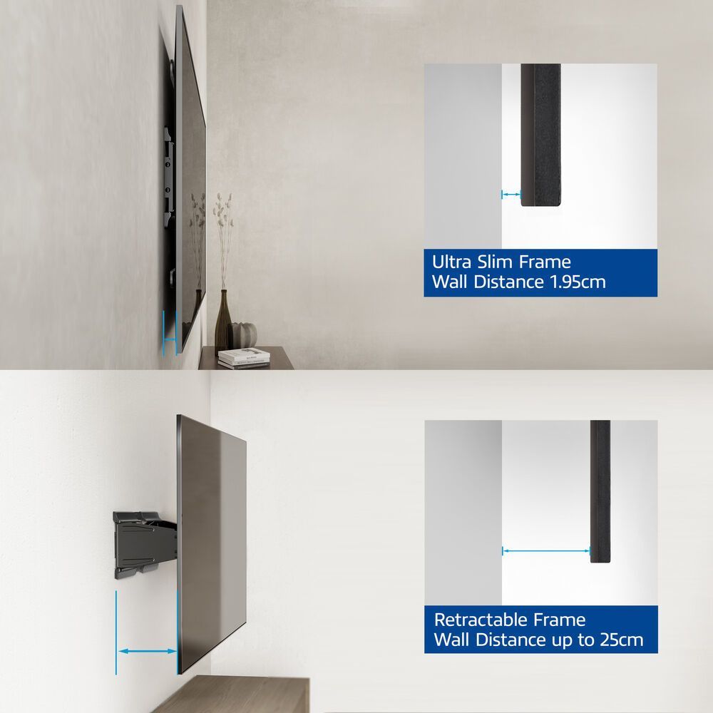 ACT Full motion TV Wall Mount ultra slim 43"-90" Black ACT Full motion TV Wall Mount ultra slim 43"-90" Black