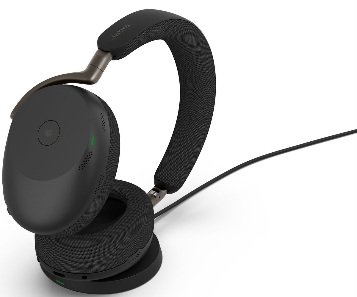 Jabra Evolve3 85 UC Stereo USB-C Wireless Bluetooth Headset with Charger Black