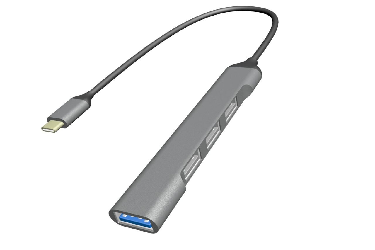 Gembird UHB-CM-U3P1U2P3-03 4-portos USB2.0 HUB Grey