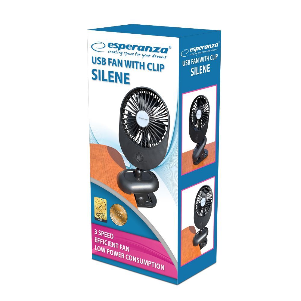 Esperanza Compact Fan USB Silene Black