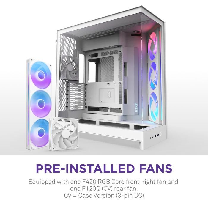 NZXT H9 Flow RGB (2025) Tempered Glass White