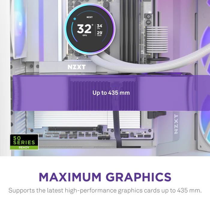 NZXT H9 Flow RGB (2025) Tempered Glass White