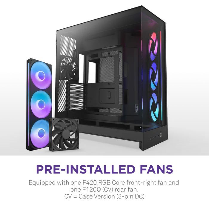 NZXT H9 Flow RGB (2025) Tempered Glass Black