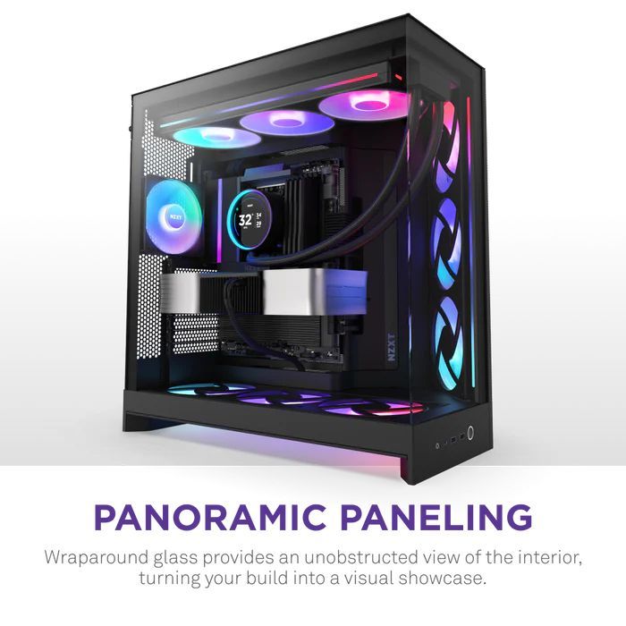 NZXT H9 Flow RGB (2025) Tempered Glass Black