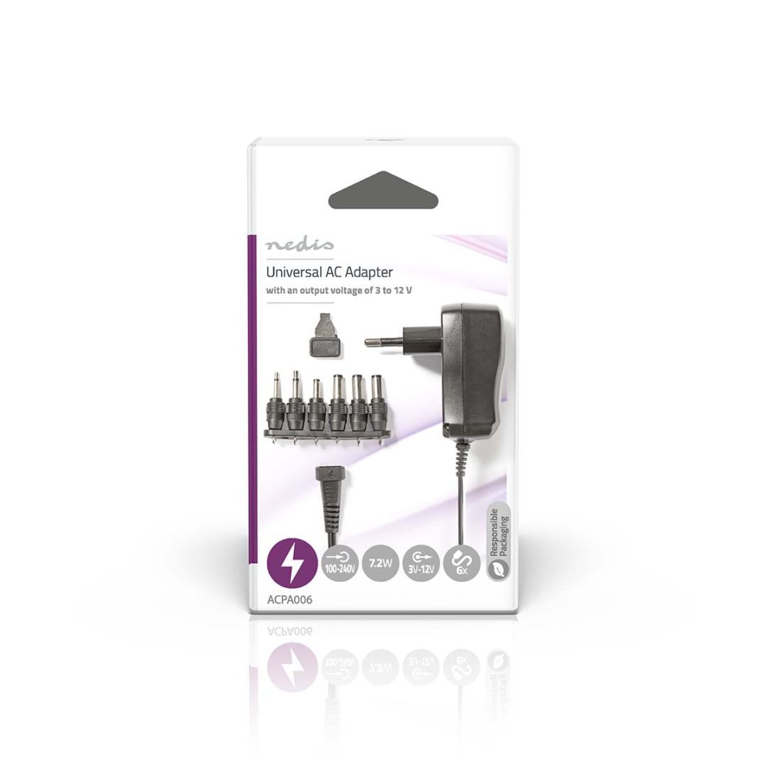 Nedis Universal AC Power Adapter 7,2W 1,8m Black