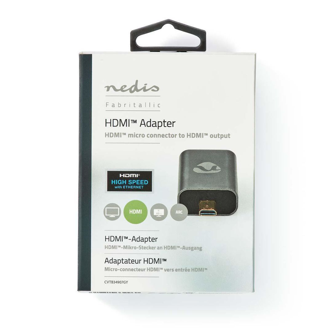 Nedis HDMI Male - HDMI Micro Connector Adapter Gun Metal