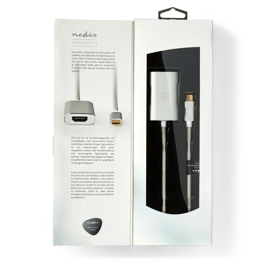 Nedis USB 3.2 Gen 1 USB-C Male - HDMI Output 4K60Hz 2m Silver